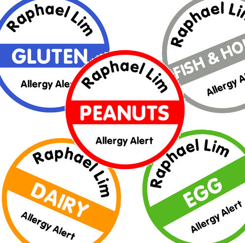 allergy sticker label for kids