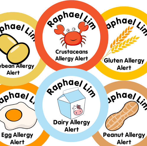 allergy sticker label for kids