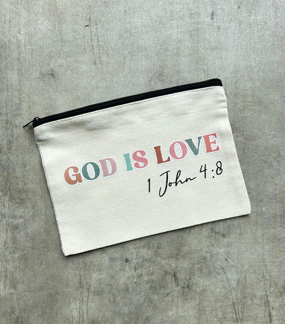 Christian Gift Pencil Case/ Makeup Pouch - God is Love