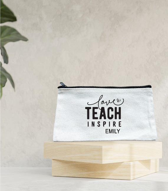 Teacher's Day Gift Pencil Case - Love, Teach, Inspire