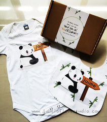 Bib a Bear Gift Set - Romper + Bib + Bear