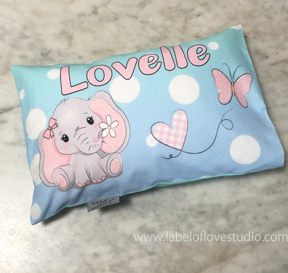 Bubbly Elephant Personalized Pillow